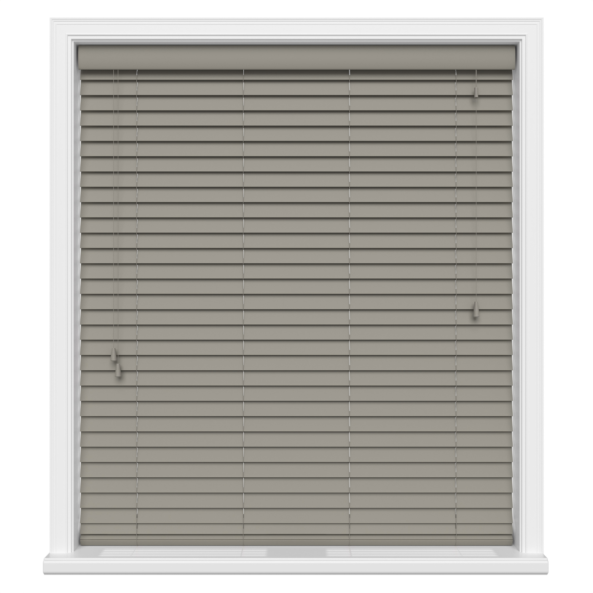 lifetime smooth dark grey wood venetian blind